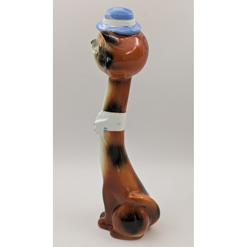 VTG 1956 Napco Tall Long‎ Neck Anthropomorphic Cat Kitten Shaker Salt Pepper - Picture 2 of 11